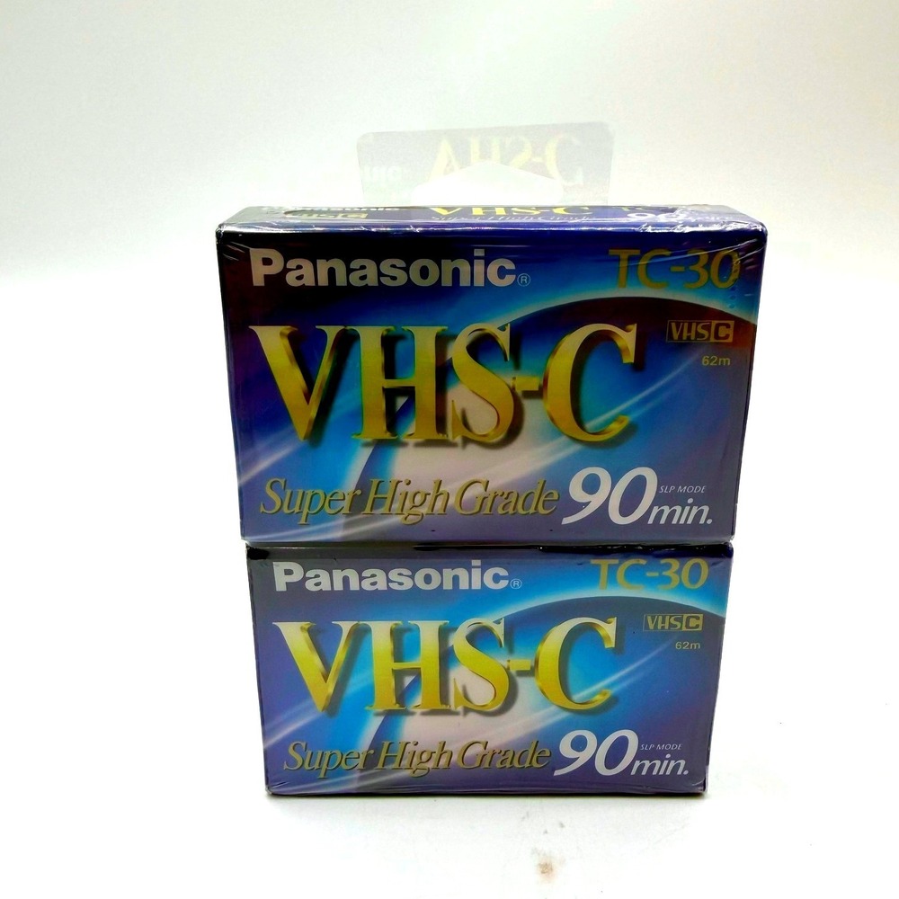 Panasonic‎ TC-30 VHS-C Super High Grade 90 Min Compact Video Cassette 2 Pack NEW